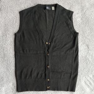 Tahari Black Knit Cardigan Vest Size S